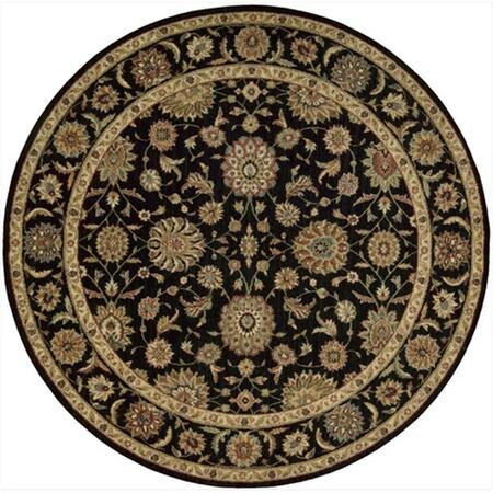 NOURISON Living Treasures Area Rug Collection Black 7 Ft 10 In. X 7 Ft 10 In. Round 99446674609